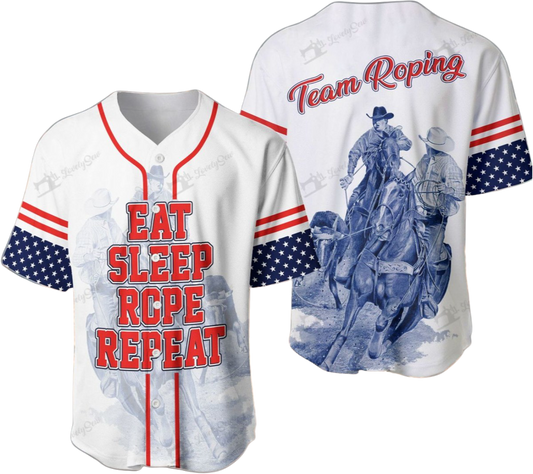 Personalized Name Rodeo Baseball Shirt Team Roping Ver 3