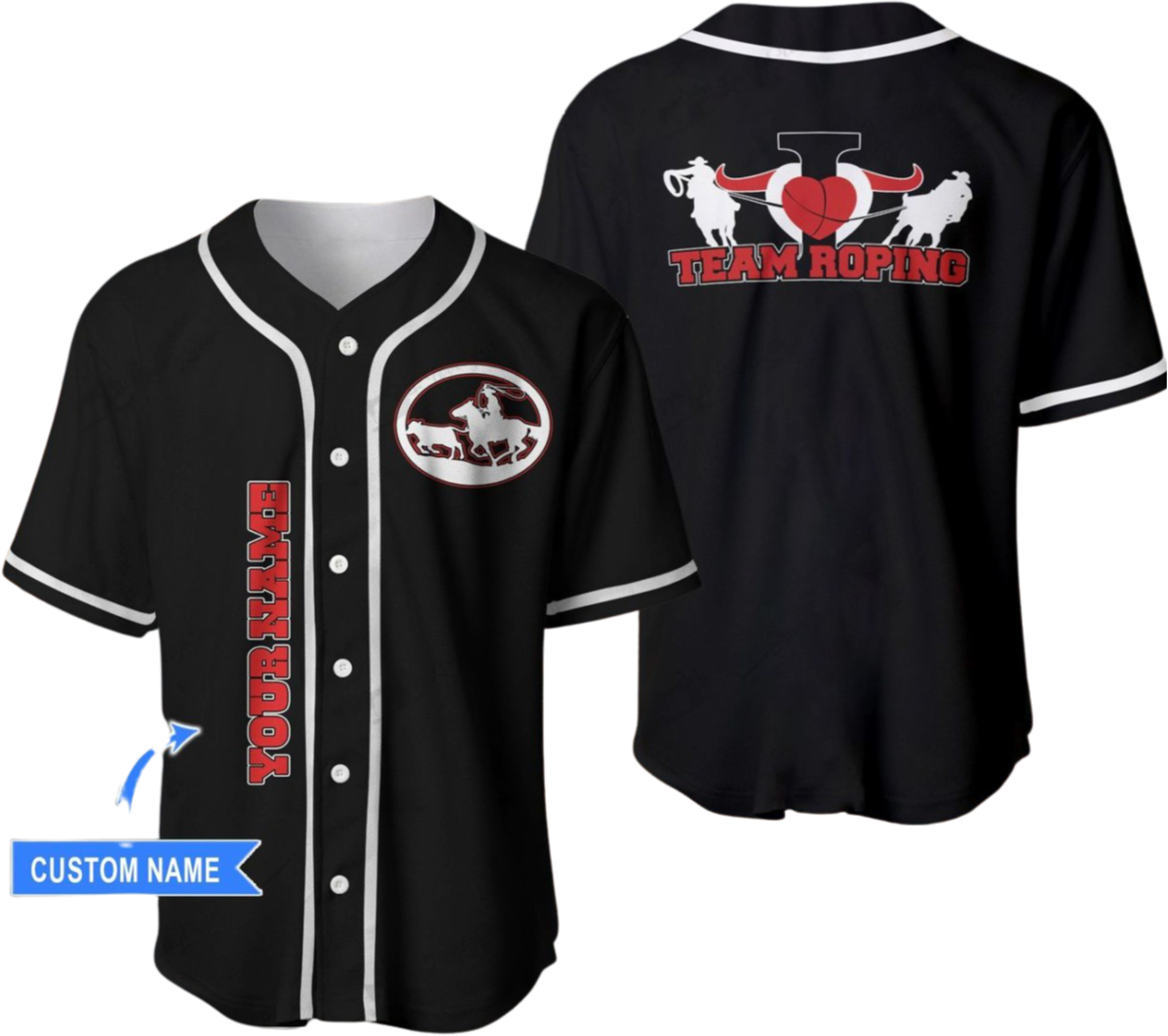 Personalized Name Rodeo Baseball Shirt Golden Love Team Roping