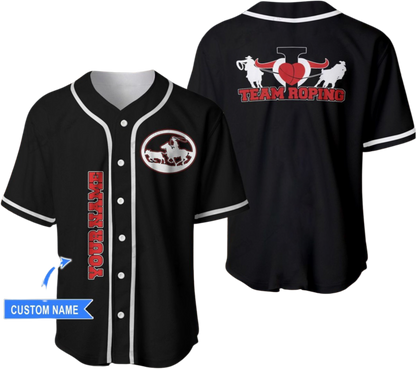 Personalized Name Rodeo Baseball Shirt Golden Love Team Roping