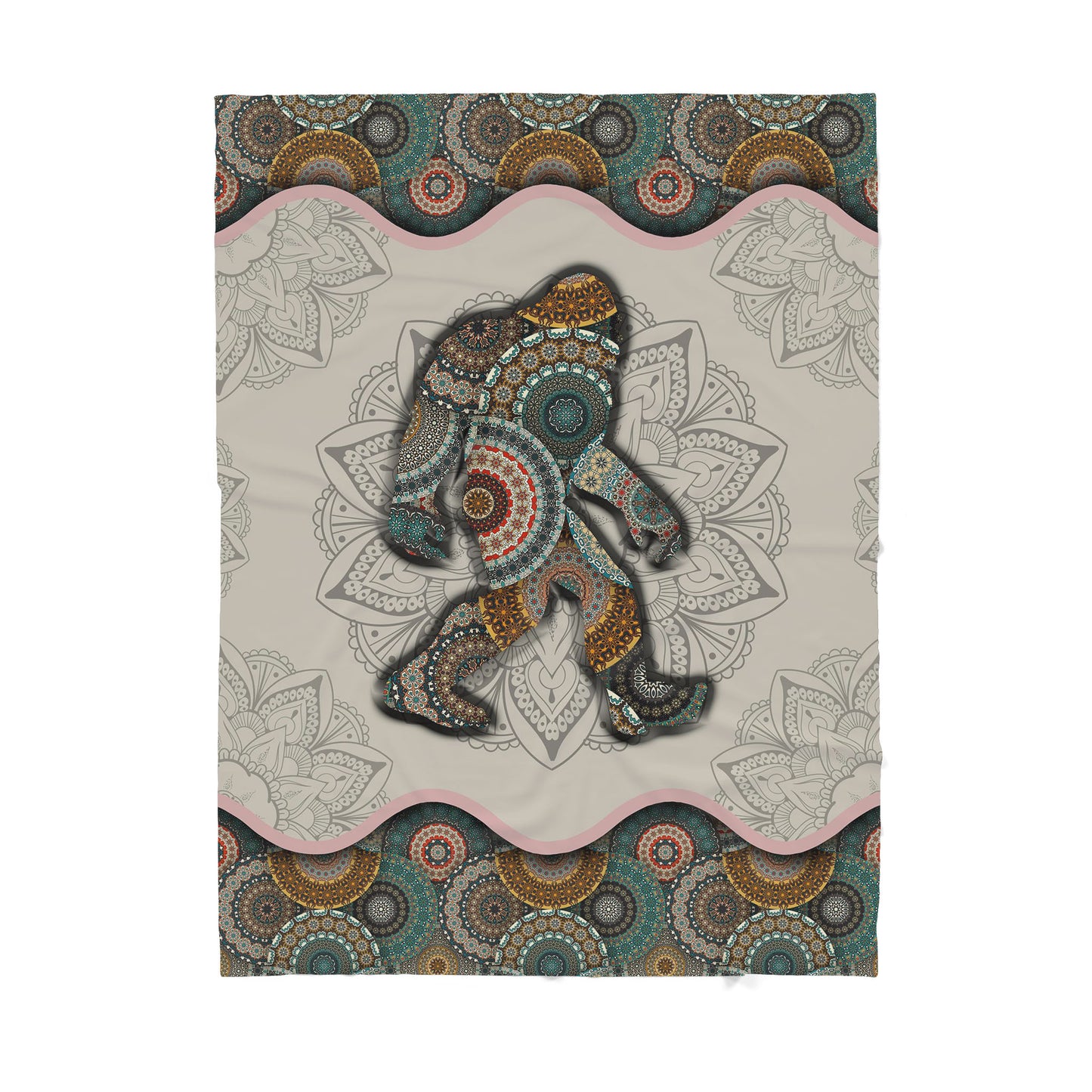 Custom Blanket Big Foot Madala Flower - Sherpa Blanket DL