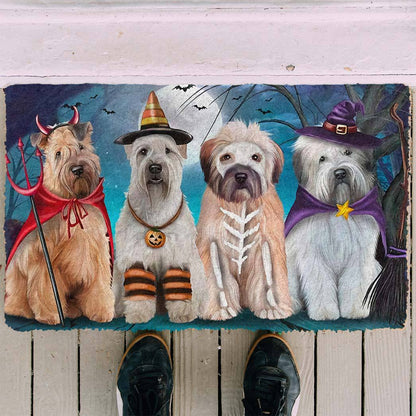 Wheaten Terriers Dog Halloween Doormat