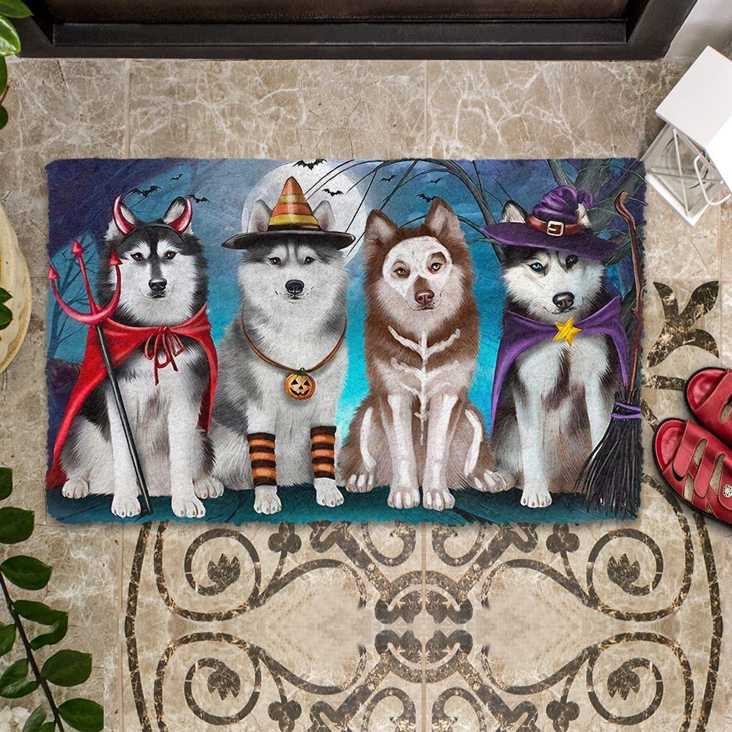 Premium Husky Halloween Doormat