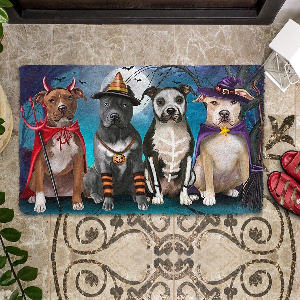Pit Bull Halloween Doormat