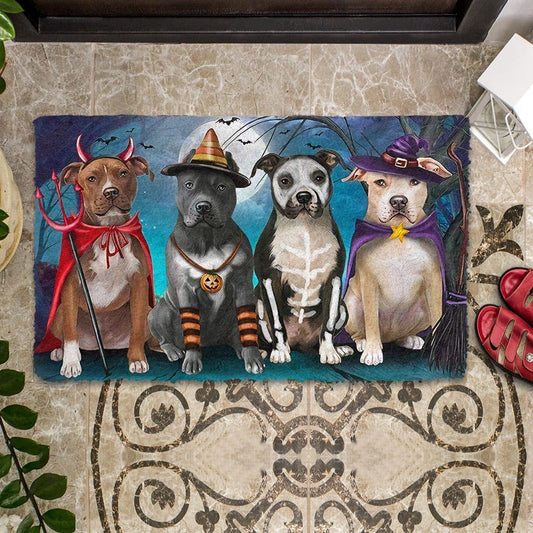 Pit Bull Halloween Doormat