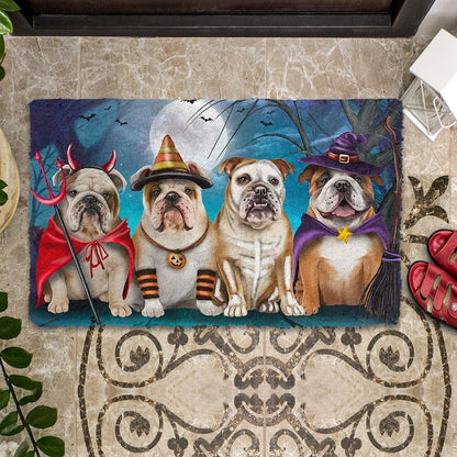 English Bulldog Halloween Doormat