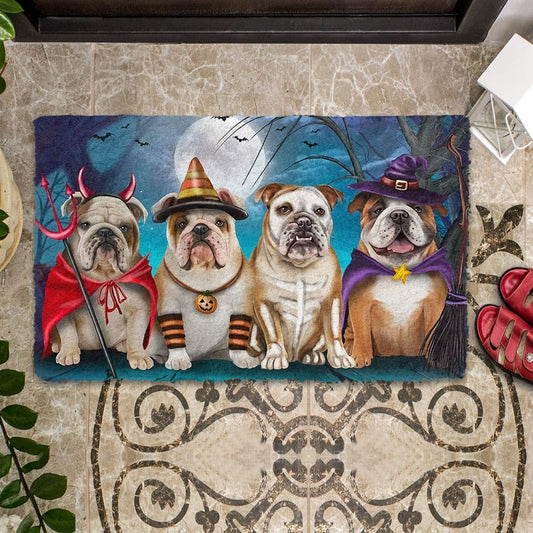 English Bulldog Halloween Doormat