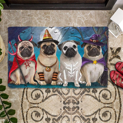 Pug Dog Halloween Doormat