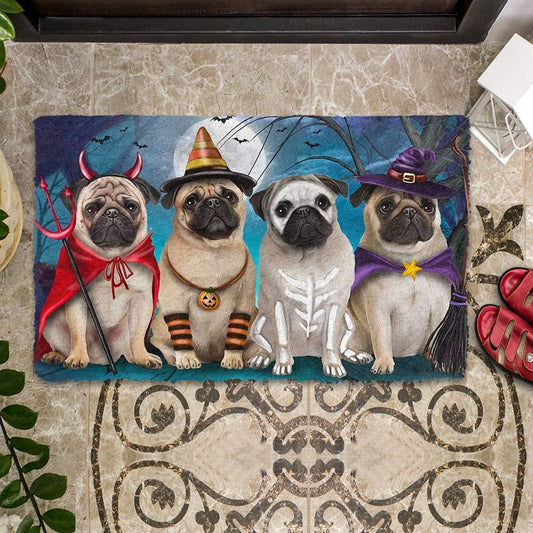 Pug Dog Halloween Doormat