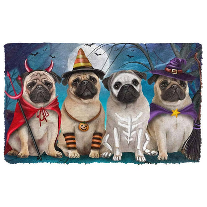 Pug Dog Halloween Doormat