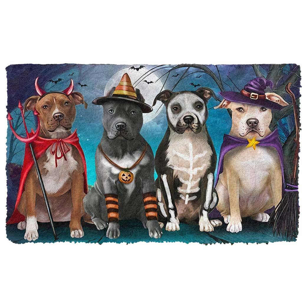 Pit Bull Halloween Doormat