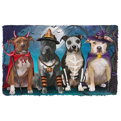 Pit Bull Halloween Doormat