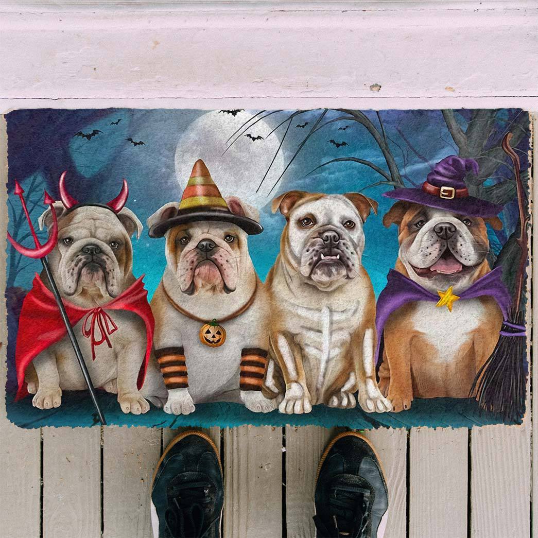 English Bulldog Halloween Doormat
