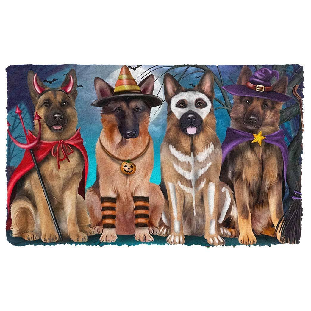 German Shepherd Halloween Doormat