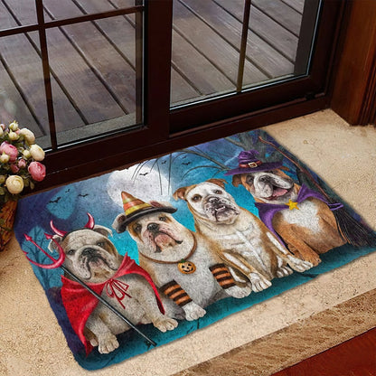English Bulldog Halloween Doormat