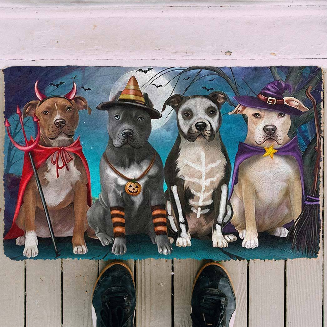 Pit Bull Halloween Doormat