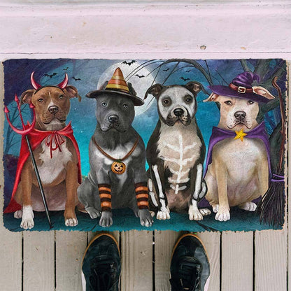 Pit Bull Halloween Doormat