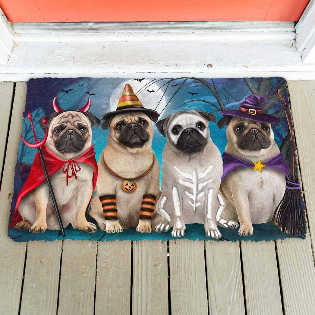 Pug Dog Halloween Doormat