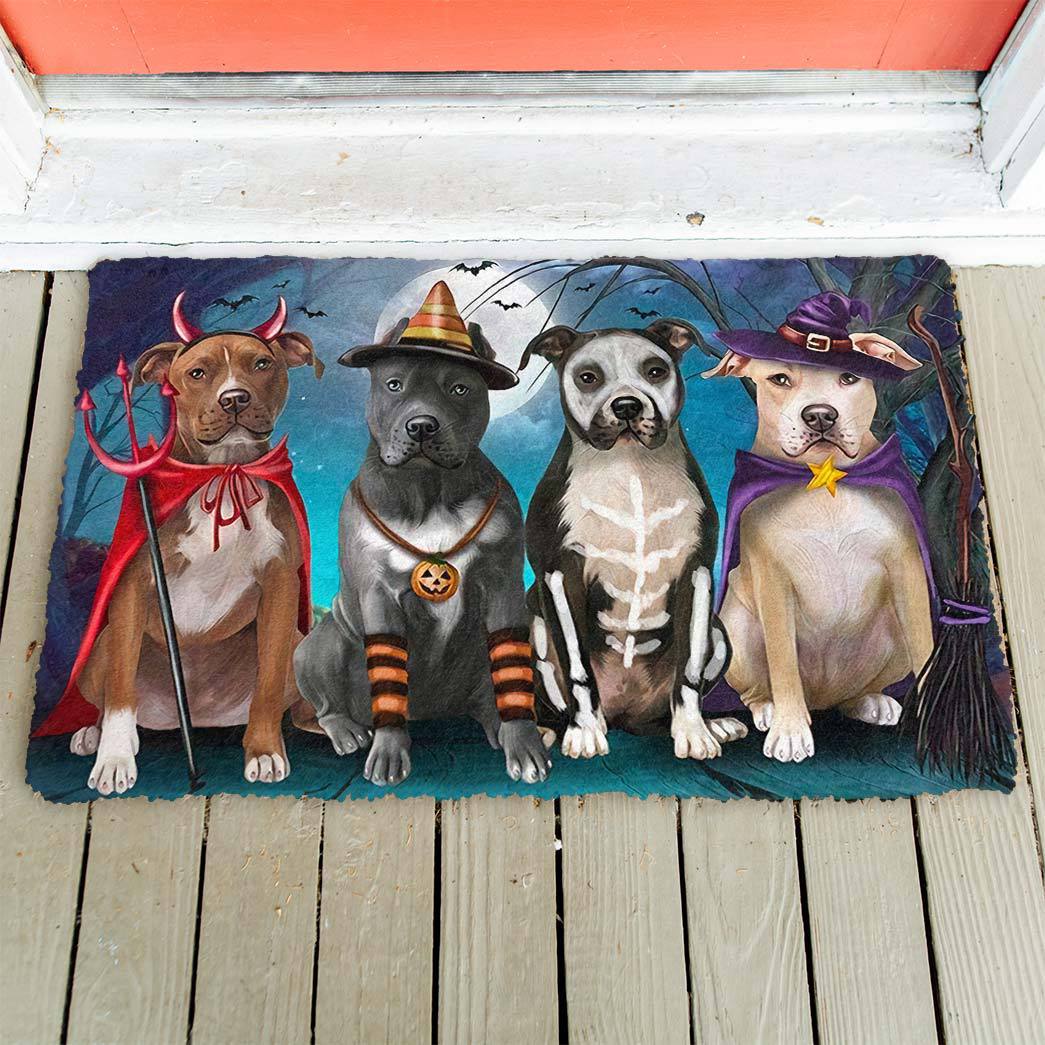 Pit Bull Halloween Doormat
