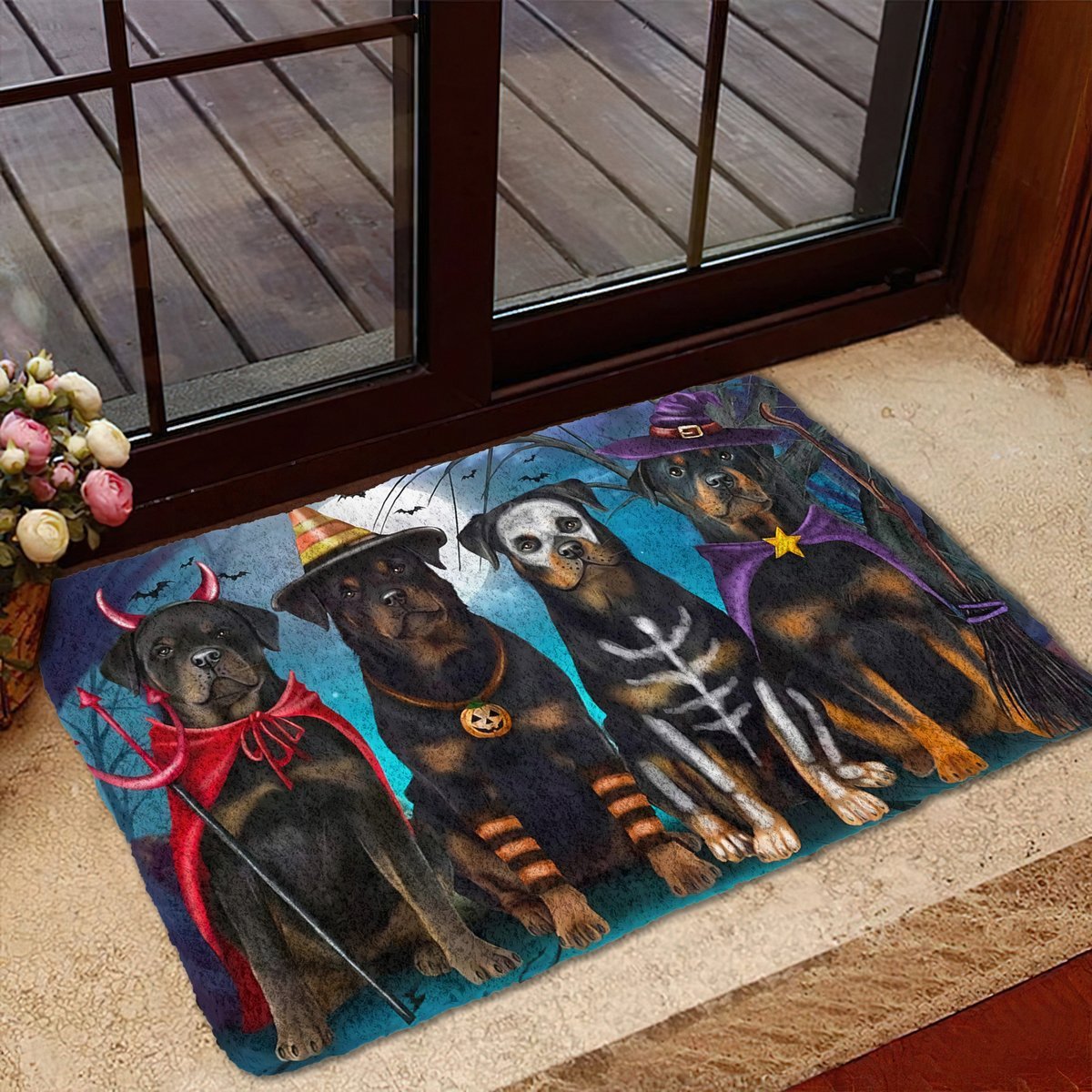 Premium Rottweiler Halloween Doormat