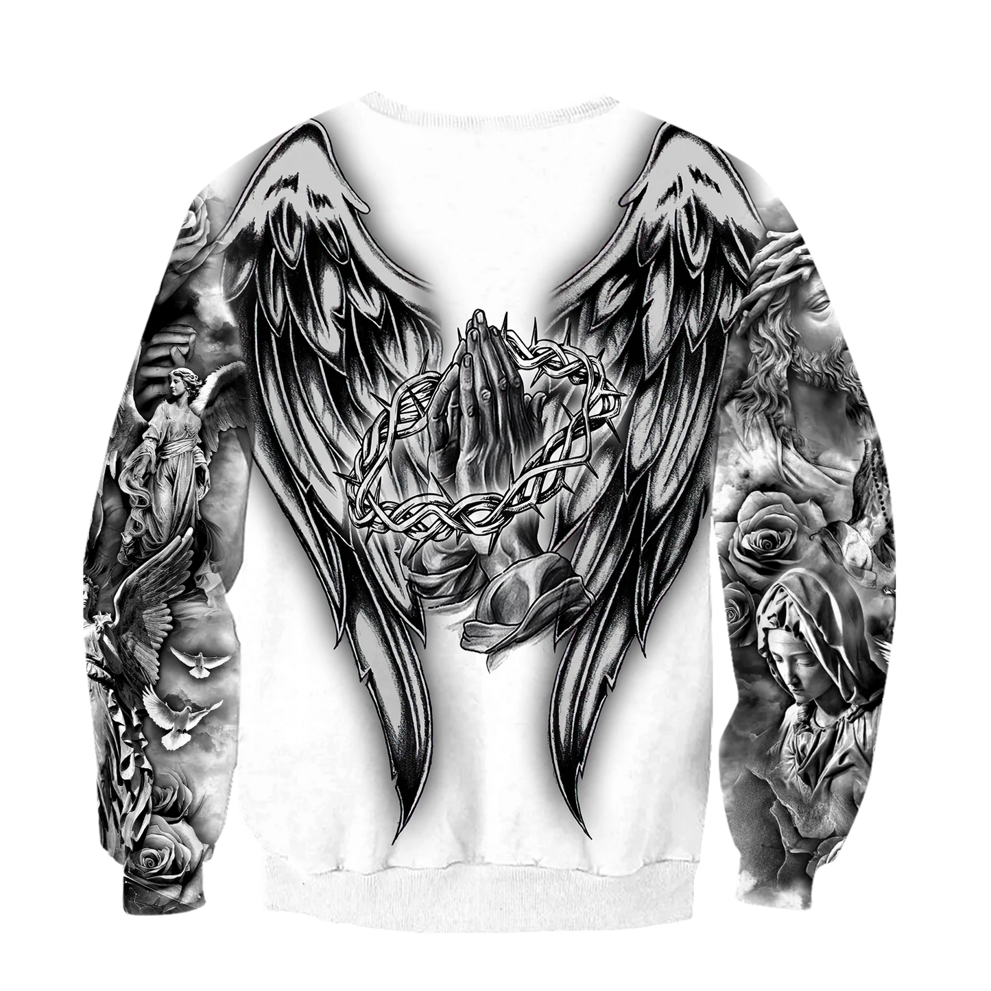 Jesus Christ Cross and Wings 3D Printed Sweatshirt for Men and Women