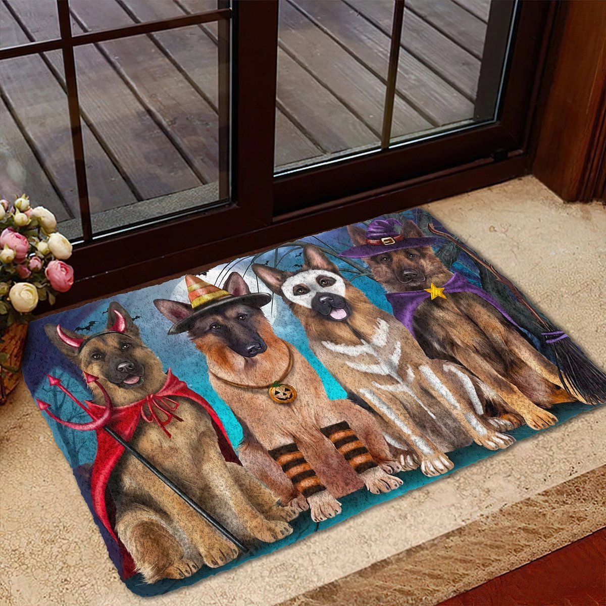 German Shepherd Halloween Doormat