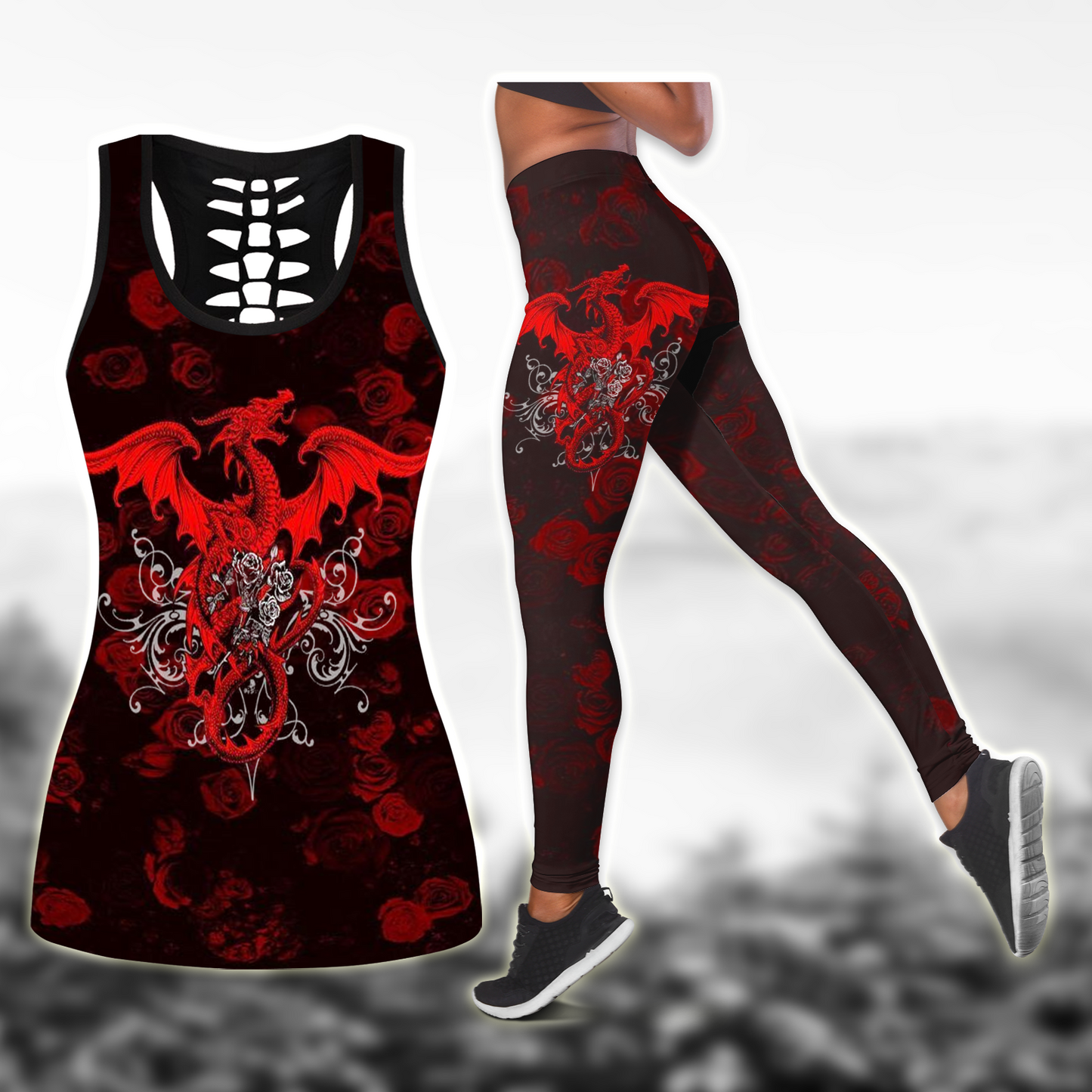 Dragon Celtic Tattoo Style Combo Legging + Tank Limited by SUN AM190621
