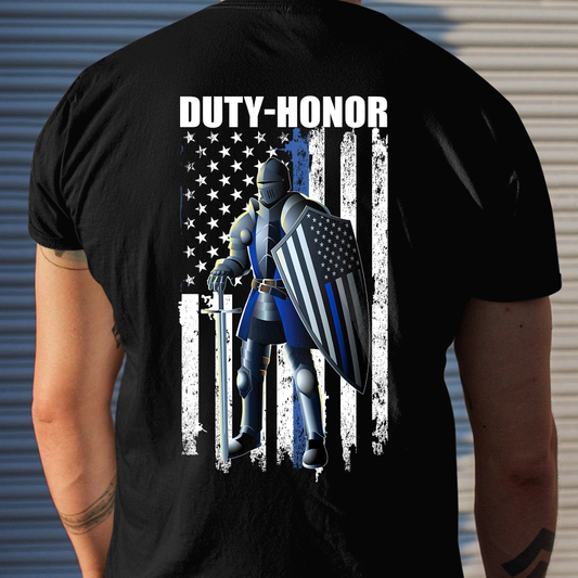 Duty Honor Thin Blue Lines T-Shirt Special Gift For Policeman