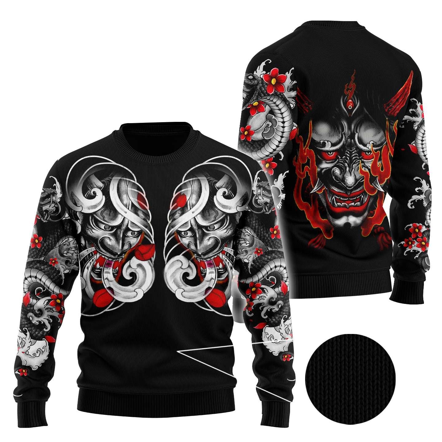 Japan Mask Tattoo 3D All Over Printed Unisex Shirt