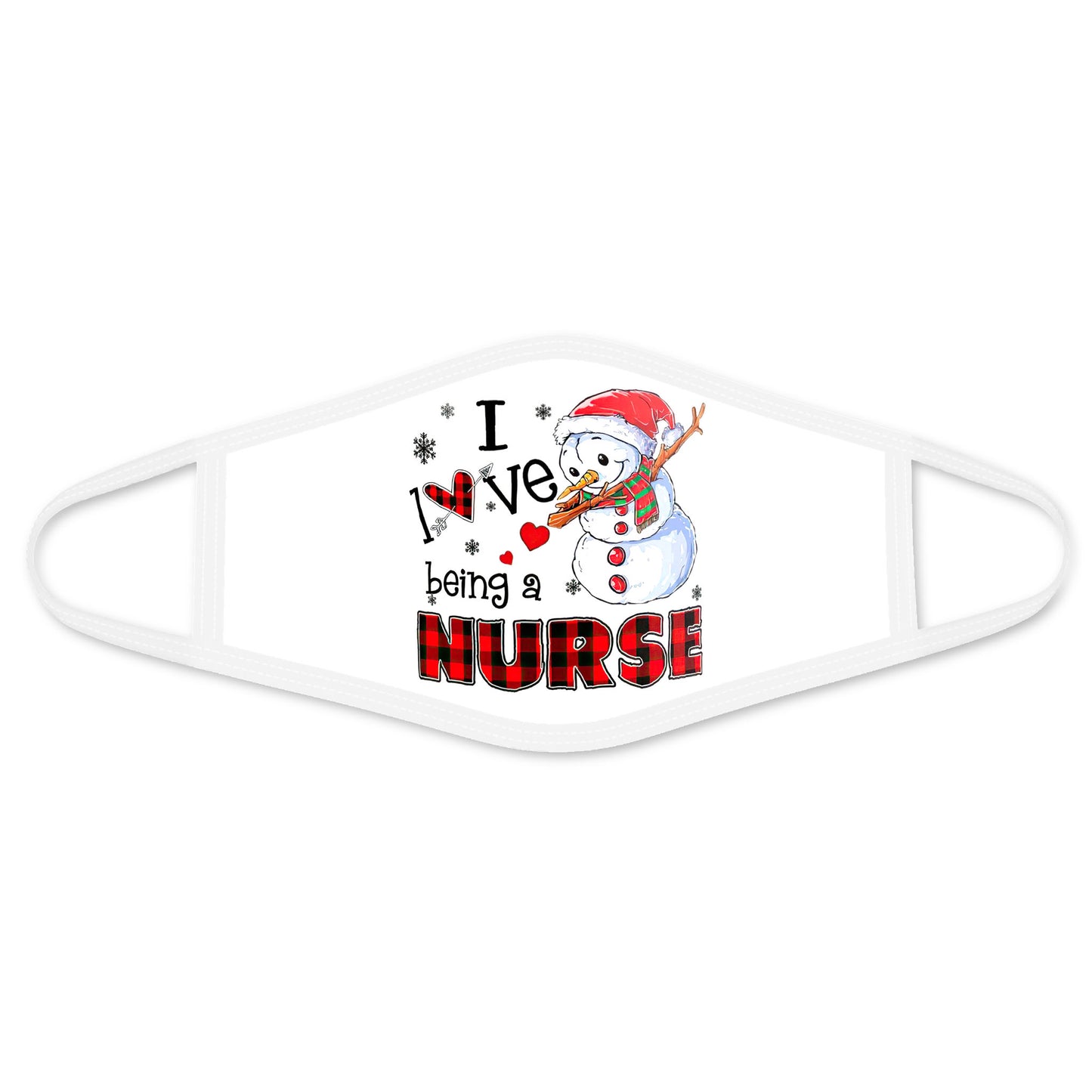 Snowman Love Nurse Face Mask DL