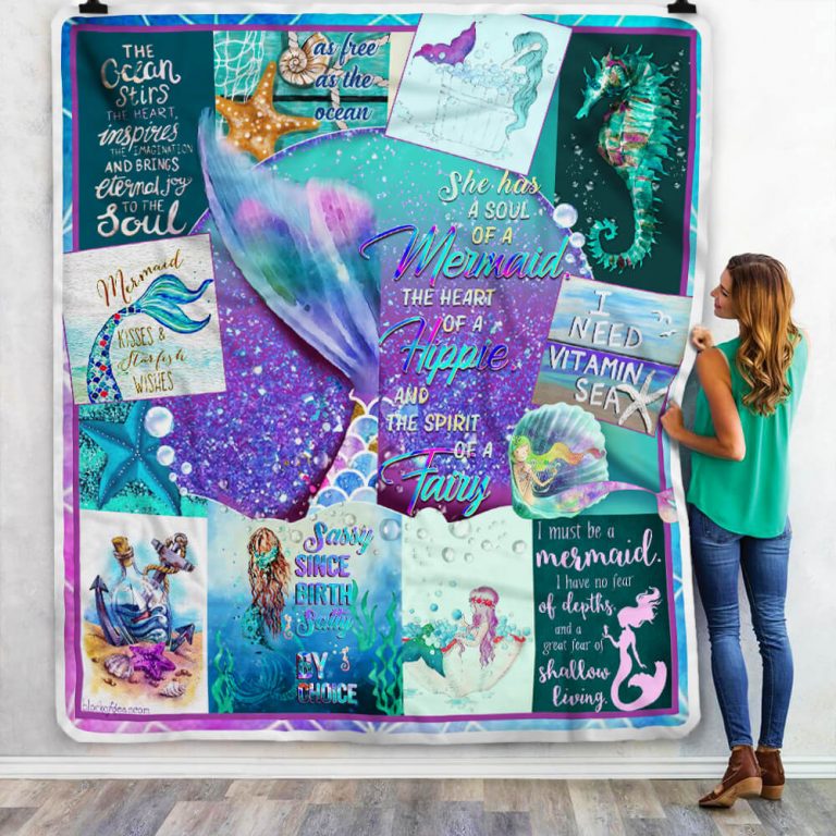 Custom Blanket Mermaid Soul - Mermaid Sherpa Blanket DL