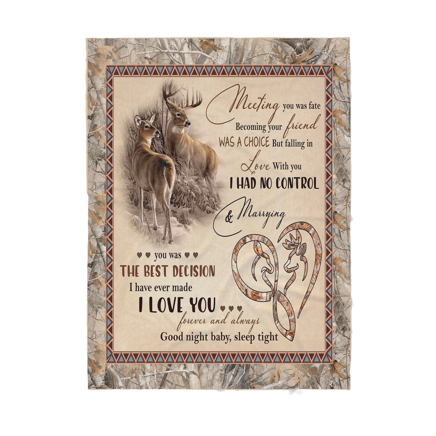 Love Deer Romantic Sherpa Blanket TN