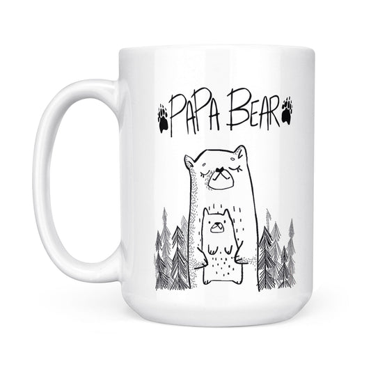 Best Gift For Dad White Mug Dad Papa Bear