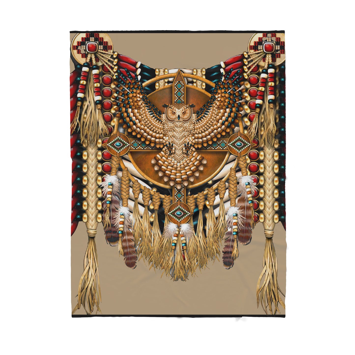 Custom Blanket Native Owl Sherpa Blanket TQH
