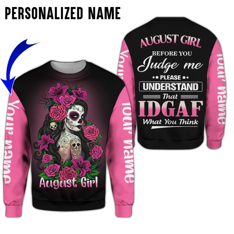 Customize Name Skull Girl Hoodie For Men And Women