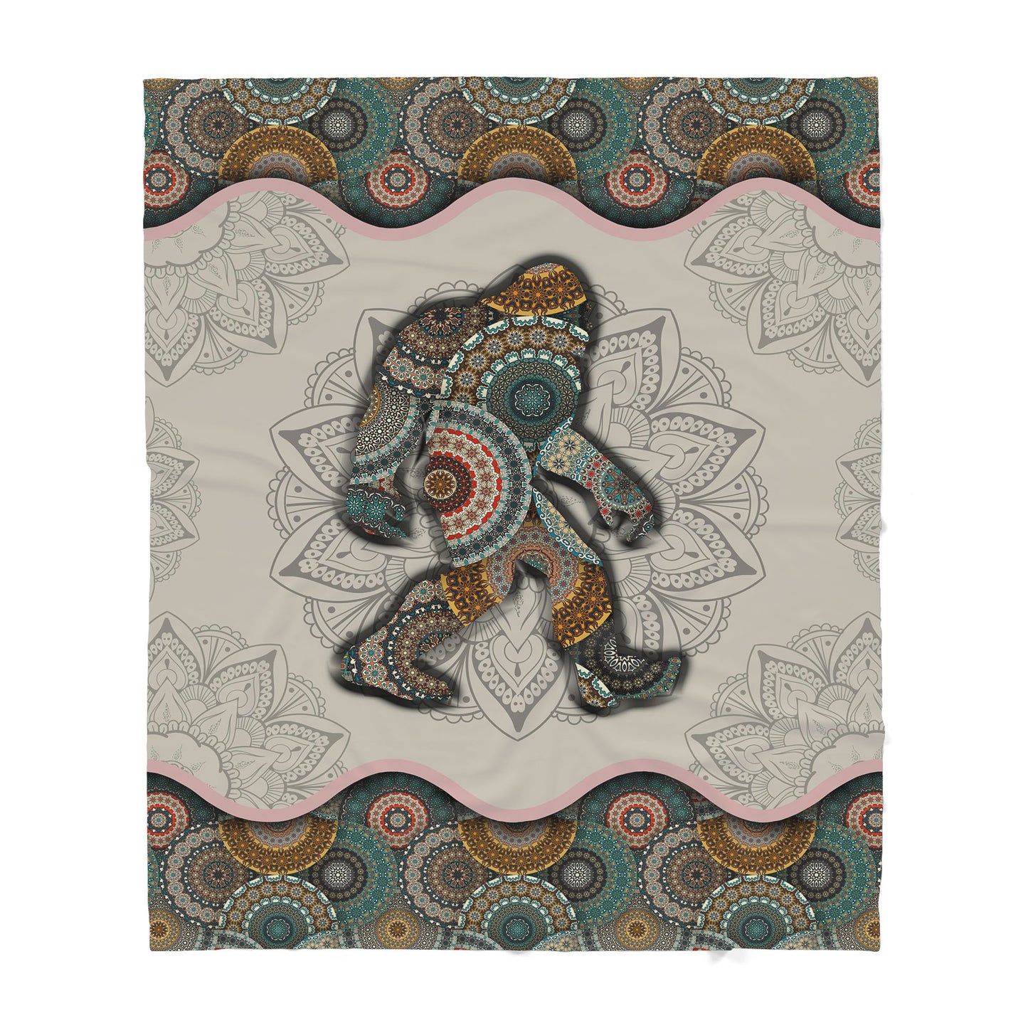 Custom Blanket Big Foot Madala Flower - Sherpa Blanket DL