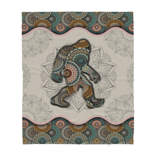 Custom Blanket Big Foot Madala Flower - Sherpa Blanket DL