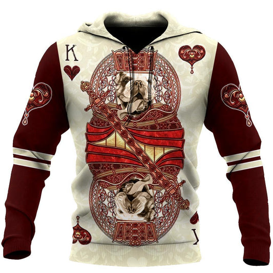 King Pitbull Poker Over Printed Hoodie