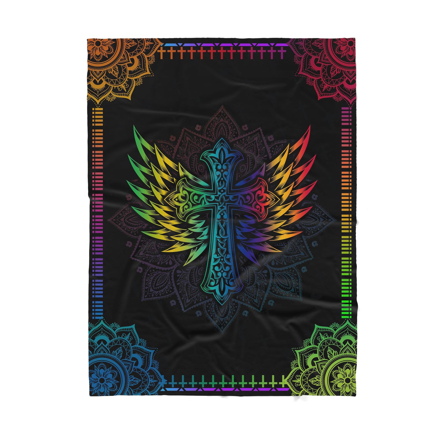 Premium Christian Jesus Catholic Cross Wings Blanket - Best gift for Christian - sherpa blanket TT