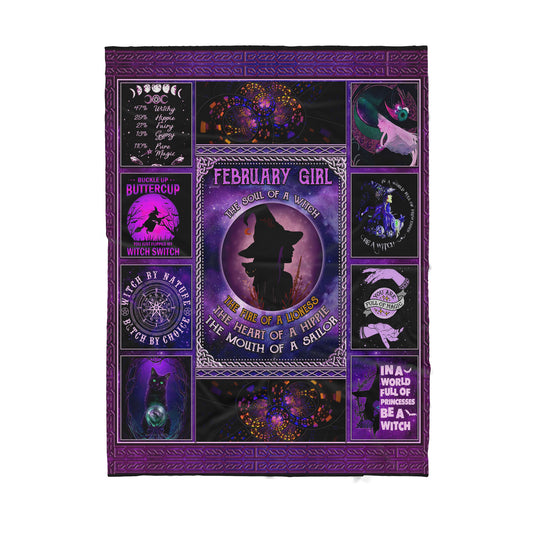 Custom Sherpa Blanket Wicca Lover February Girl MEI