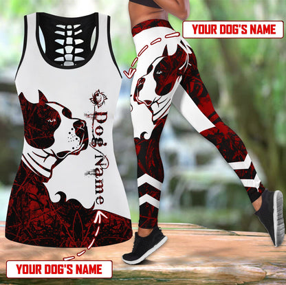 Pitbull Red Tattoos Legging + Hollow Tank Combo