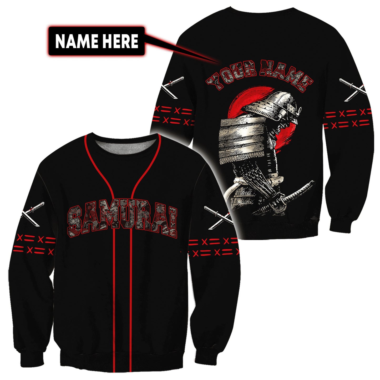 Custom Name Samurai 3D All Over Printed Unisex Shirts