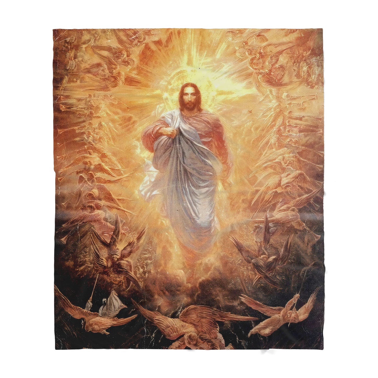 Premium Christian Catholic Jesus save us Blanket - Best gift for Christian - sherpa blanket TT