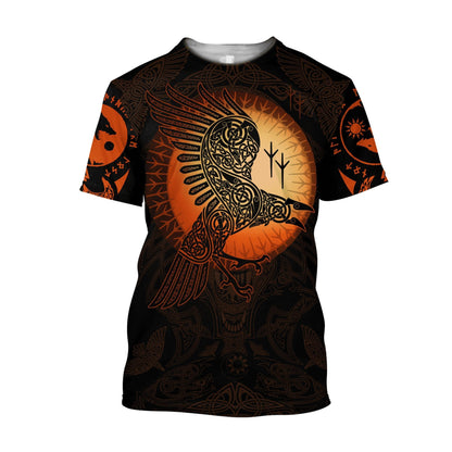 Raven Viking 3D All Over Printed Unisex Shirts