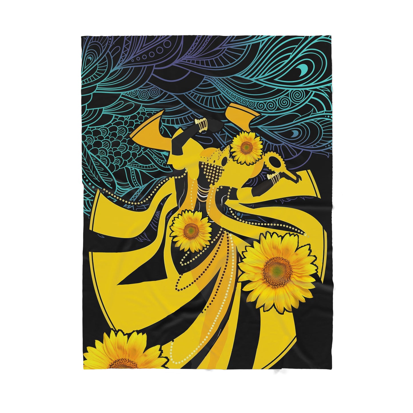 Custom Blanket - African God Dancing - Deluxe Sherpa Blanket ML