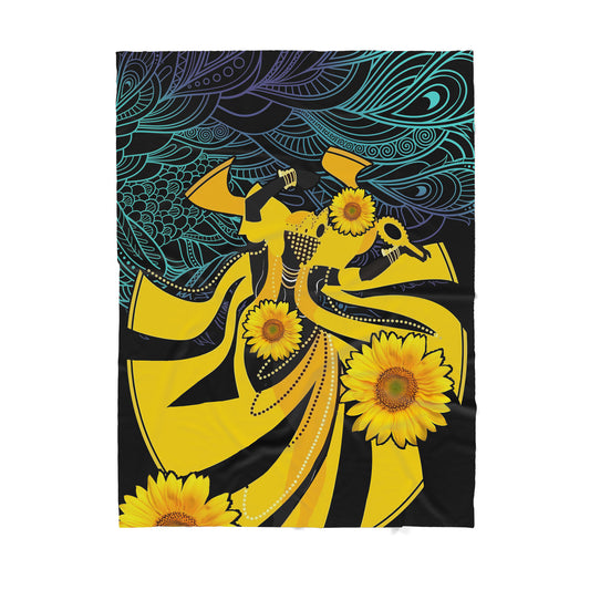 Custom Blanket - African God Dancing - Deluxe Sherpa Blanket ML