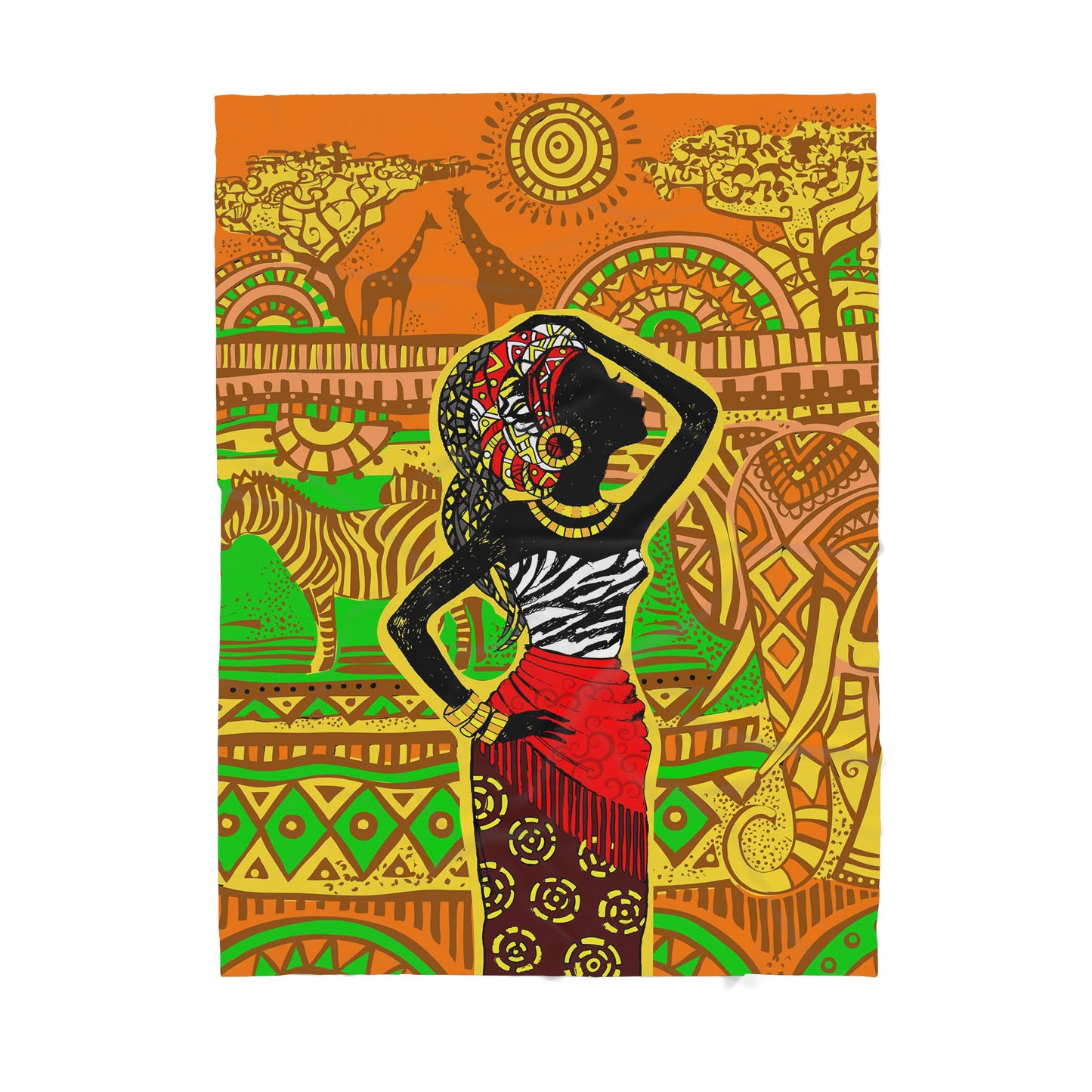 Custom Blanket - African Girl Lover - Deluxe Sherpa Blanket ML