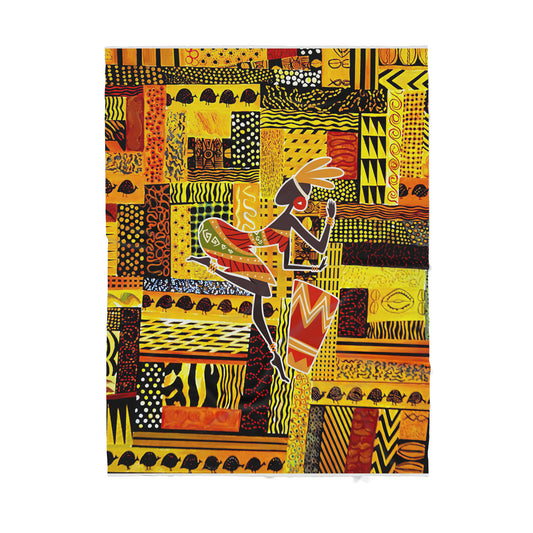 Custom Blanket - African Black Girl Dancing- Deluxe Sherpa Blanket ML