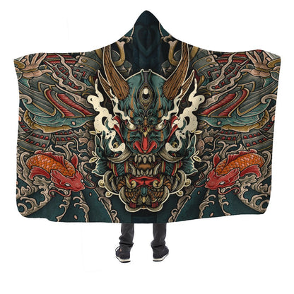 Oni Mask 3D All Over Printed Shirt Blanket