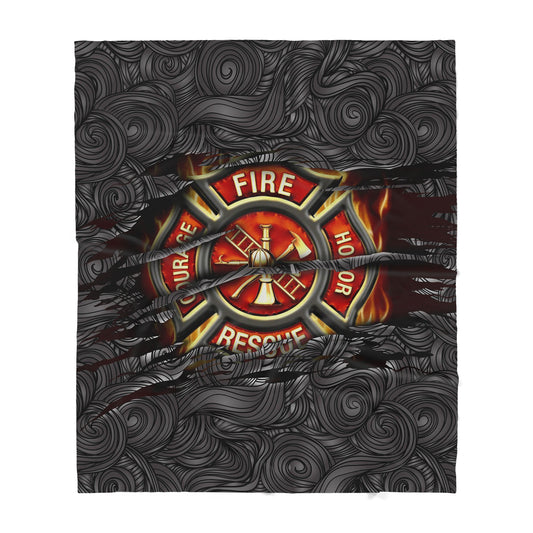 Firefighter Sherpa Blanket - Gift for Fireman