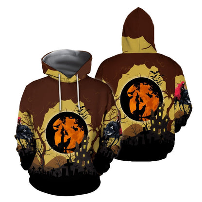 Halloween Wolf 3D All Over Printed Unisex Shirts